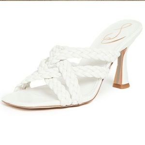 Sam Edelman Marjorie Braided Square Toe Slides White Size 8